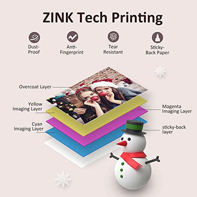 iDPRT Zink photo paper 2X3'' (20 sheets), Compatible with all Zink photo printers, Sticker white paper