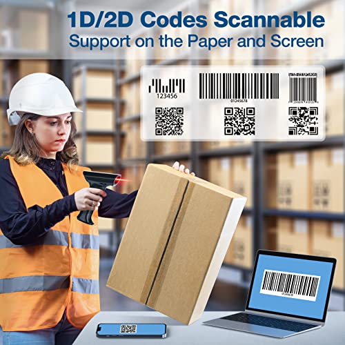 iDPRT Bluetooth Barcode Scanner, 1D 2D QR Wireless Barcode Scanner